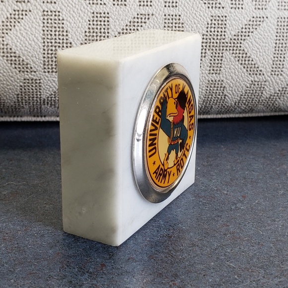 Antique Kansas University Marble Paper Weight - Picture 2 of 6